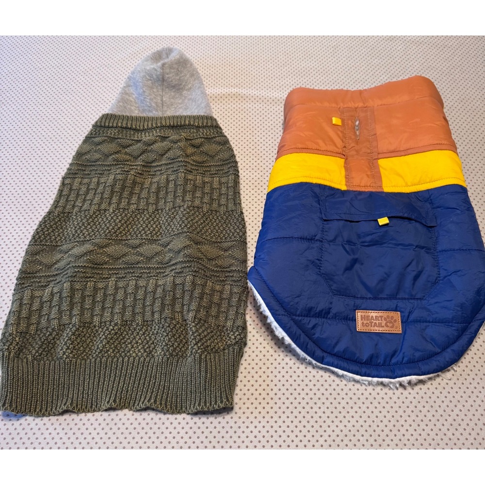 Heart to Tail Puffer Vest & Petco Hooded Sweater Bundle Dog Clothes Small/medium